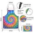 thumbnail image 3 of Rainbow Tie Dye Mandala Pattern Apron-Garden Aprons for Women with Pockets-Cotton Linen Waterproof Kitchen Cooking Gardening Aprons Adjustable for Kitchen,Cooking,BBQ and Salon 33x27 Inch, 3 of 7