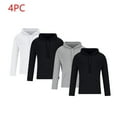 thumbnail image 2 of GigrtiJin 4pc Men's Hooded Sweatshirts Pullover Long Sleeves Casual Hoodies Solid Color Sweatshirt with Pocket, 2 of 3