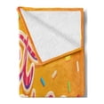 thumbnail image 2 of Saying Soft Flannel Fleece Throw Blanket, Hand Drawn Composition of Candies with Lettering Design on Warm Background, Cozy Plush for Indoor and Outdoor Use, 50" x 60", Multicolor, by Ambesonne, 2 of 5
