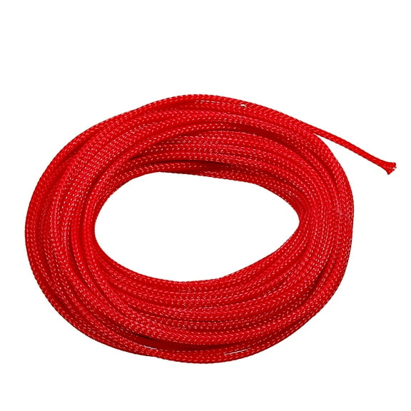 PET Cable Wire Wrap 3mm Expandable Braided Sleeving Red 10M Length