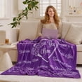 thumbnail image 3 of Joyfy Mother's Day Blanket Gifts, 50" x 60" Soft Flannel Birthday Gift for Mom from Daughter Son - Purple, 3 of 8