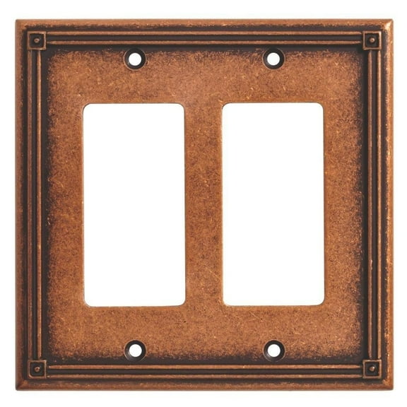 BRAINERD 135769 Ruston Double Decorator Wall Plate Cover Sponged Copper Finish