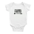 thumbnail image 3 of Baby Twins Bodysuit Outfit Born Together Friends Forever Cute Twins Baby Clothes (White, 6-12M), 3 of 5