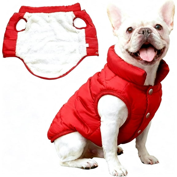 ROVTIULI Dog Winter Coat - Warm Fleece, Waterproof & Windproof Dog Jacket for Cold Weather, Christmas Dog Clothes
