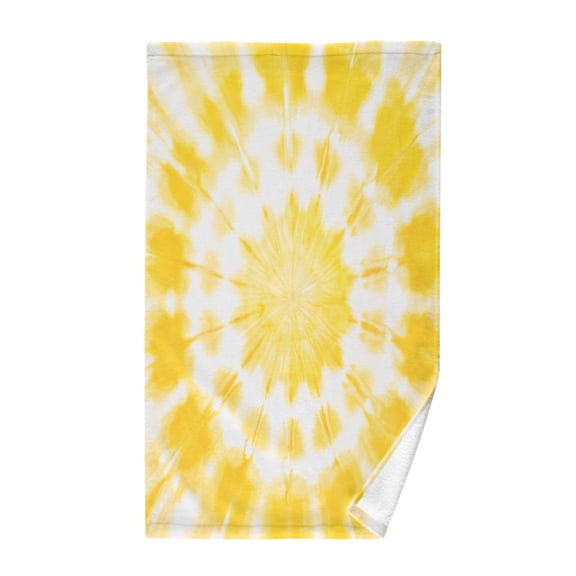 Pure Cotton Face Towel 16x28 Inches Hand Towel Bath Towel Hand Bath Towels Soft Good Water Absorption for Washing Face Wiping Face Beautiful Light Yellow Tie Dye