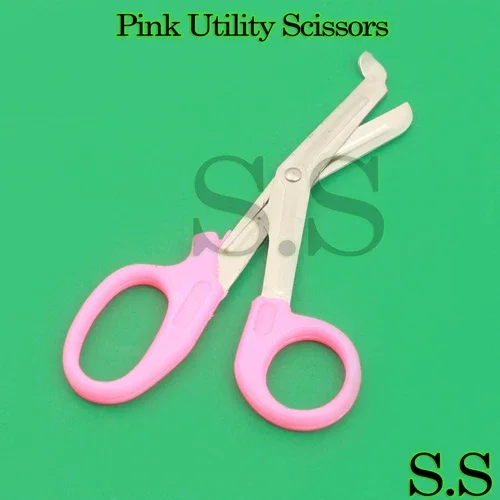 3 Pcs New Pink Utility Scissors 5.5" Multi-Purpose Diy Ems Emt Universal Shears