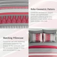 thumbnail image 4 of Davulos 7 Pieces Comforter Set King Size Boho Red Grey Stripes Bedding Set Modern Art Bed in a Bag King for Women Men Teens Bedroom Decorations, 4 of 7