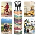 thumbnail image 7 of Yayeee 20oz Insulated Water Bottle Double Wall Stainless Steel with Flip Straw Lid, Artistic Desert Waves, 7 of 7