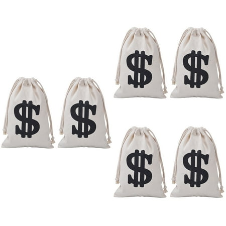 6 Pcs Canvas Storage Pocket Bolsas De Almacenamiento Paper Bag Zipper Money
