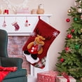 thumbnail image 5 of Christmas Deer Cloth Stocking Gift Bag – Medium 38cm (15in) Burlap-Style Stocking with Deer Embroidery – Candy Gift Bag Decor, 5 of 8