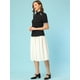 thumbnail image 5 of Blusa vintage con cuello Peter Pan para mujer, con ribete en contraste, manga corta, con botones Negro XL, 5 of 5