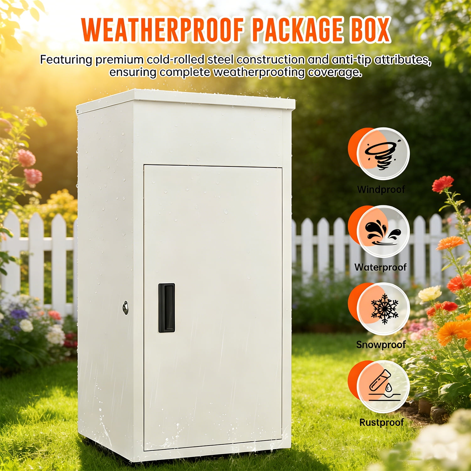 Package Delivery Boxes for Outside, Large Metal Parcel Drop Box, Anti-Theft Parcel Mailbox with Coded Lock, Waterproof Parcel Storage Box for House