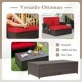 thumbnail image 4 of Pemberly Row Modern / Contemporary Patio Rattan Daybed Lounge in Red, 4 of 8