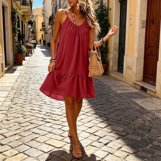 loose cotton summer dresses classic Vintage Summer Cotton Linen Dress for Women Casual Short Sleeve Ruched T Shirts Dress Fit A-Line Beach Sundress at Amazon Women's Clothing store Adopting a loose and comfortable cut Pretty Summer Dresses - Susan