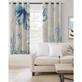 thumbnail image 4 of Retro Oceans Blackout Curtains for Bedroom Living Room, Watercolor Blue Octopus Starfish Seaweed Beige 45 In Long Thermal Insulated Room Darkening Drapes Grommet Window Treatments, 52 x 45 In, 4 of 9