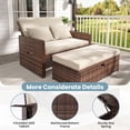 thumbnail image 3 of UDPATIO Wicker Patio Outdoor Daybed, Outdoor Chaise Lounger w/ 4-Level Adjustable Backrest, Storage Ottoman for Balcony, Garden, Poolside(Beige), 3 of 7