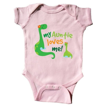 Baby Pink Creeper - My Auntie Loves Me dinosaur Infant Creeper