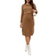 thumbnail image 2 of Vestido de Maternidad Chic para Mujeres de Manga Larga, Cuello Redondo Suave, Vestido Bodycon Midi para Embarazo XL Marrón, 2 of 6