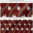 thumbnail image 2 of Soimoi Red Cotton Poplin Fabric Camellias & Ranunculus Floral Print Fabric by Yard 56 Inch Wide, 2 of 7