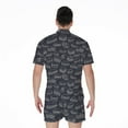 thumbnail image 2 of Navy Doodle Sandwich Pattern Short Sleeve Men'S Rompers Casual Summer Jumpsuits Outfit, 2 of 4