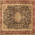 thumbnail image 1 of Ahgly Company Indoor Square Medallion Brown Traditional Area Rugs, 5' Square, 1 of 4