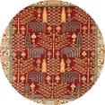 thumbnail image 1 of Ahgly Company Machine Washable Indoor Round Abstract Red Area Rugs, 5' Round, 1 of 7