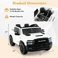 thumbnail image 3 of Gymax 24V 2 Seater Ride on Truck w/Remote Control 3 Speeds Bluetooth LED Headlight White, 3 of 10