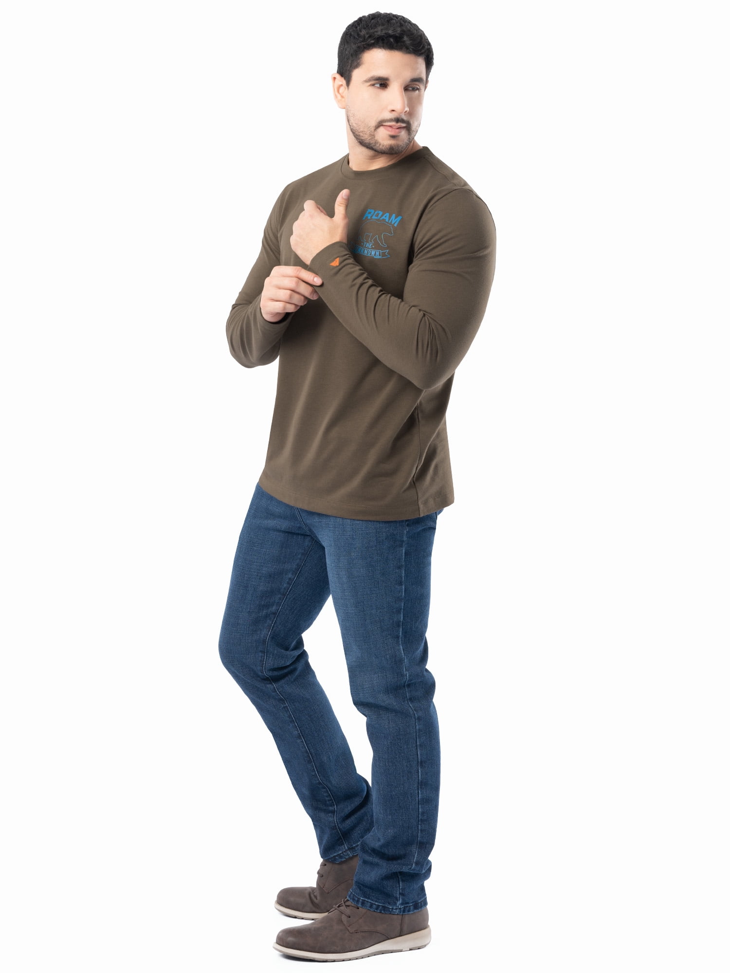 Ozark Trail Men's Active Graphic Tee with Long Sleeves, Sizes S-3XL