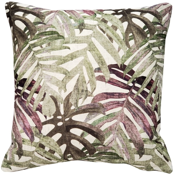 Pattaya Purple Palm 20x20 Cotton Throw Pillow Complete with Polyfill Insert