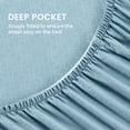 thumbnail image 5 of Sleep Zone Luxury Embossed Full Bed Sheets Set for Kids, Four-Leaf Clover Pattern Sheet & Pillowcase Sets 4 Piece - Super Soft, Wrinkle Free, Fade Resistant, Deep Pocket 16" (Stone Blue, Full), 5 of 8