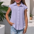 thumbnail image 6 of Cowsor Boys Girls Solid Color Short Sleeve Polo Shirt Casual Collared Top for 3-14 Years Old School Wear, 6 of 6
