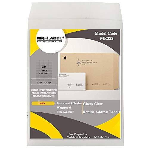 Mr Label 1 2 X 1 3 4 Glossy Crystal Clear Return Address Labels Waterproof And Tear Resistant For Laser Printer Only Permanent Adhesive 800 Labels Walmart Com Walmart Com Mr Label 1 2 X 1 3 4 Glossy Crystal Clear Return Address Labels Waterproof And Tear Resistant For Laser Printer Only Permanent Adhesive 800 Labels Walmart Com Walmart Com
