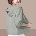 thumbnail image 2 of Oksale Zip Up Jackets for Women Sun Protection Long Sleeve Athletic Workout Jacket with Hood Casual Cozy Plus Size Lightweight Jackets with Pockets Gray M, 2 of 4