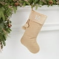 thumbnail image 2 of Personalization Mall Cozy Tan Shearling Embroidered Initial Stocking, 2 of 3
