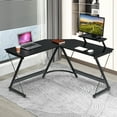 thumbnail image 6 of Hommpa Modern L-Shaped Laptop Corner Desk Computer Desk Table, Home Office Writing Workstation Black, 6 of 12