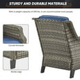thumbnail image 6 of PARKWELL 4-Piece Outdoor Conversation Sets, Patio 3 Seater Sofa with Coffee Table,Wicker Chairs,Rattan Seating Furniture for Porch Deck Backyard, 6 of 10