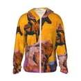 thumbnail image 2 of Uemuo Cliff Western Cowboy Pattern Women's Full Zip UPF 50+ Sun Protection Hoodie Jacket Long Sleeve Sun Shirt Hiking Outdoor Performance with Pockets-XX-Large, 2 of 9