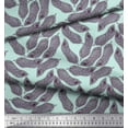 thumbnail image 2 of Soimoi Green Georgette Viscose Fabric Artistic Banana Leaves Print Fabric by the Yard 42 Inch Wide, 2 of 3