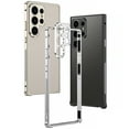 thumbnail image 3 of Designed for Samsung Galaxy S25 Ultra Frame Metal Bumper Frame Slim Hard Phone Case,With Lens Protector,Raised Edge Protection,No Back Heat Dissipation Design,Shockproof Phone Case,Black, 3 of 10