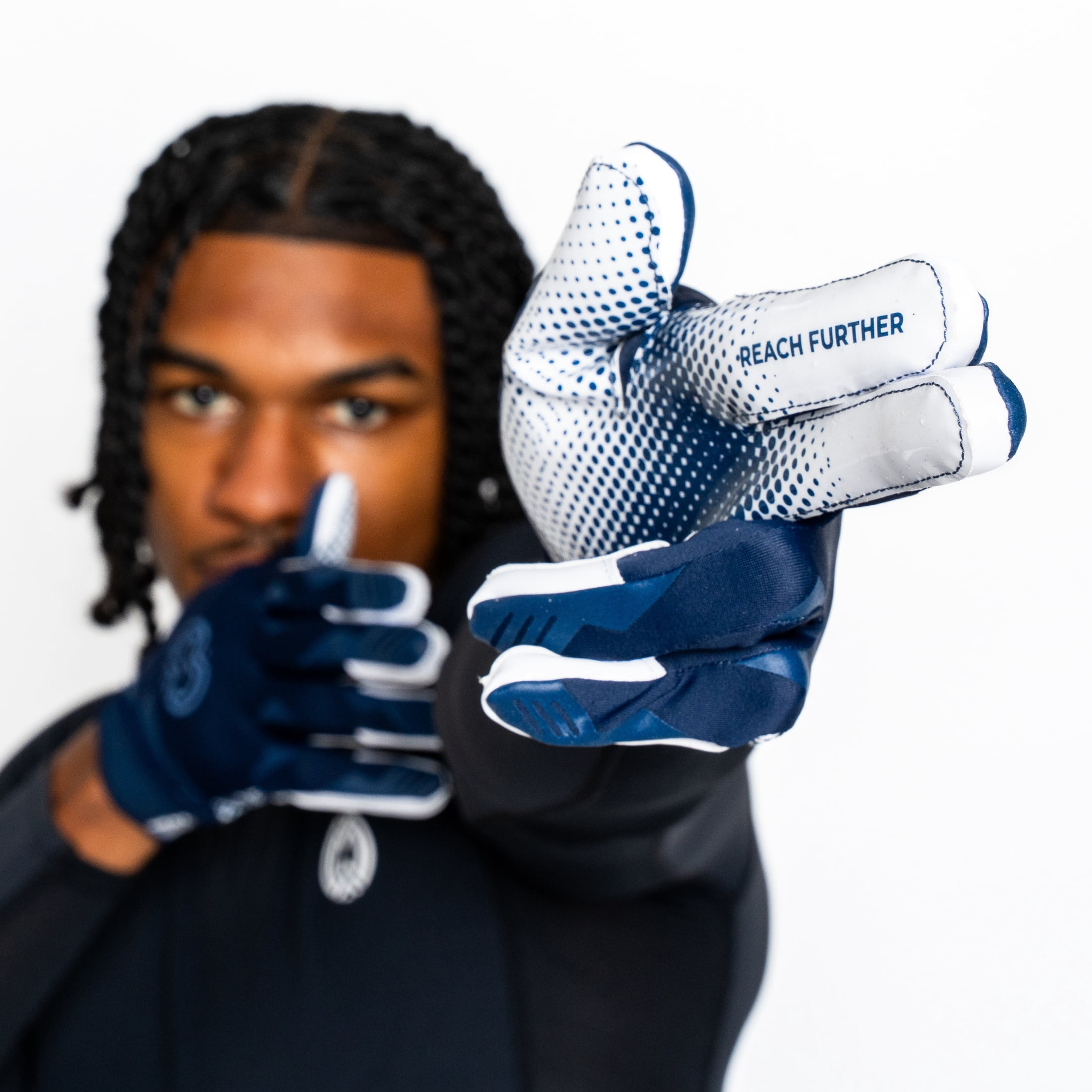 Massov VPRO3 Mens Adult Football Glove, Receiver Glove, Navy, XXL