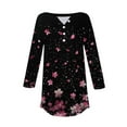 thumbnail image 5 of Women's Tops Printing Blouses 3/4 Sleeved Button Round Neck Fashionable Top Summer Tops For Women, 5 of 5