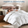 thumbnail image 6 of Dafinner Oversized Queen Size Organic Cotton Heavyweight 750 Fill-Power Goose Feather Down Comforter, Extra Fluffy Warmth, Thick Duvet Insert for Cold Sleepers, (98x98, White), 6 of 9