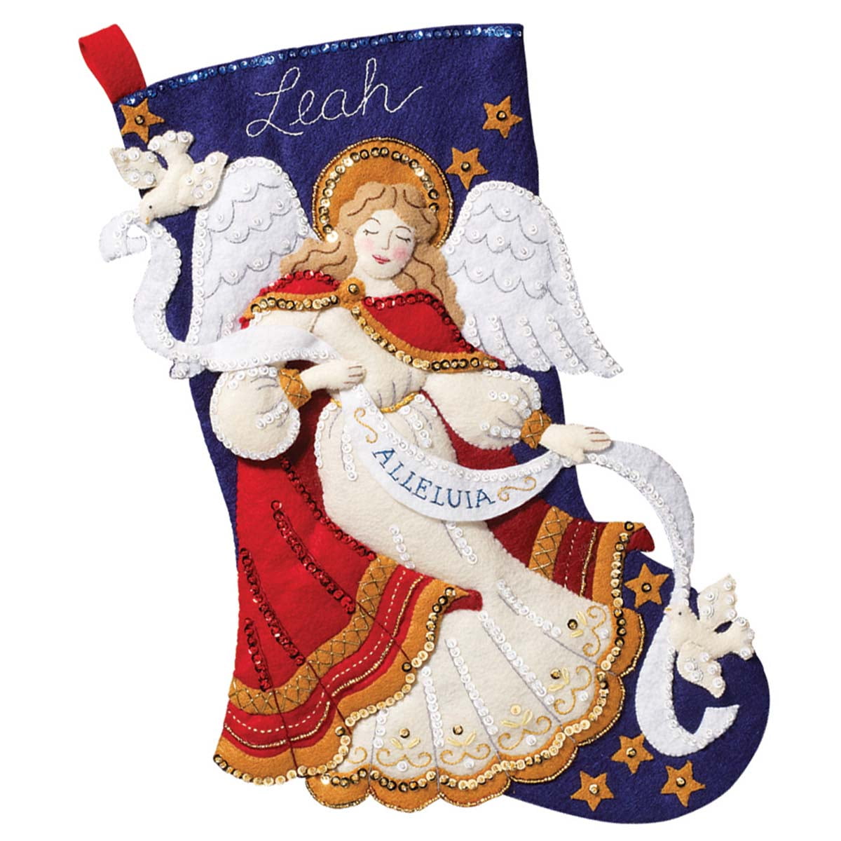 Bucilla Felt Stocking Applique Kit 18" Long-Christmas Angel - Walmart.com