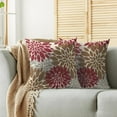 thumbnail image 2 of Brown Red Pillow Covers 20X20 Inch Set of 2, Dahlia Flower Spring Summer Floral Cream Decorative Throw Pillow Covers Outdoor Modern Farmhouse Cushion Case for Home Couch Sofa Bed Decor, 2 of 5