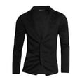thumbnail image 1 of INSPIRE CHIC Men's Notched Lapel Long Sleeve Knit Blazer with Pockets, 1 of 8