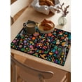 thumbnail image 3 of Mexican Texture Placemats Set of 4 Rainbow Guitar Flowers Plant Animal Vintage Heat Insulation Washable Place Mats, Rustic Non-Slip Table Mats for Dining Table Party Kitchen Decor,13x19 Inch, 3 of 4