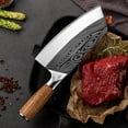thumbnail image 3 of Kitchen Knife Cleaver Meat Chopping Damascus Asian Stainless Steel Chef Butcher, 3 of 6