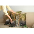 thumbnail image 2 of Ambesonne Animal Throw Pillow Cover 2 Pack, Tiger in Forest, 16", Orange and Brown, 2 of 7