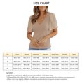 thumbnail image 4 of Top de manga corta con volantes para mujer, camisa de manga corta holgada de moda con cuello en V de poliéster para primavera y verano, 4 of 6