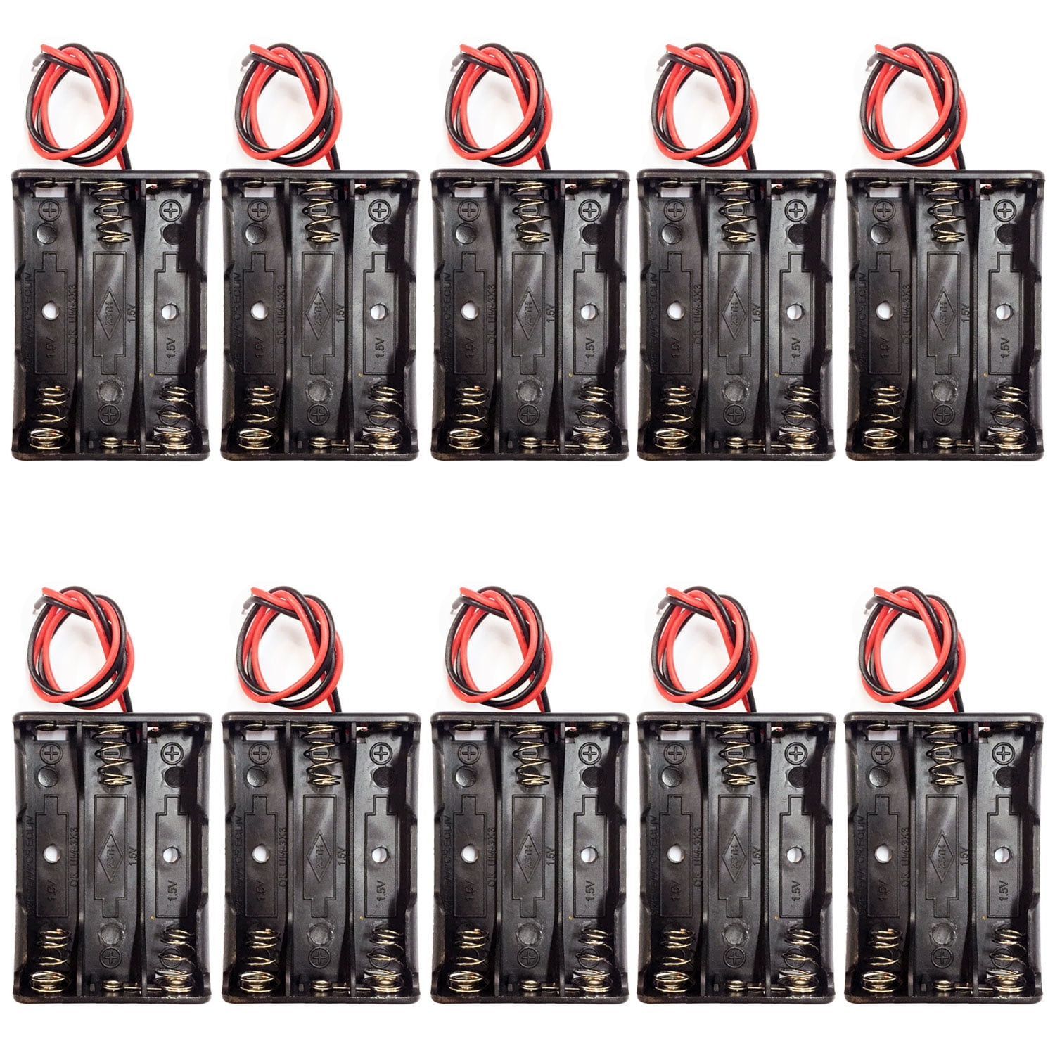 10pcs Plastic Battery Storage Case Box Holder for 3xAA 3 x AA Avec Fil Leads 10pcs Plastic Battery Storage Case Box Holder for 3xAA 3 x AA Avec Fil Leads